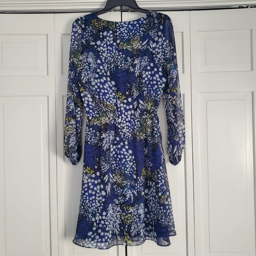 White House Black Market WHBM Floral Long Sleeve Midi Dress XS - Picture 2 of 11